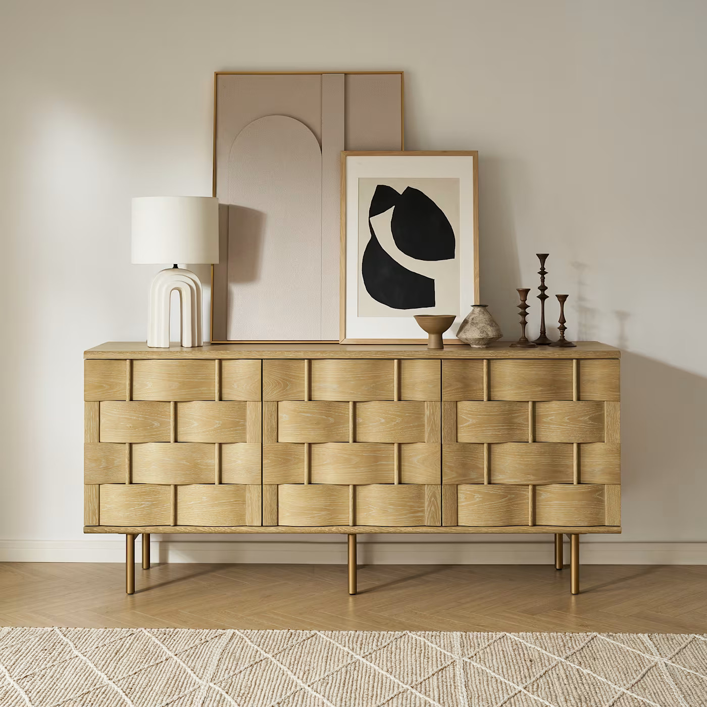 Ariel Sideboard, Whitewashed Oak | Castlery | Castlery US