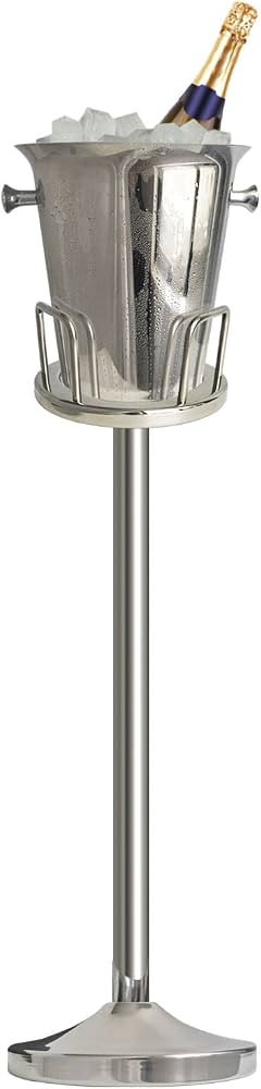 Champagne Ice Bucket with Stand,Wine Ice Bucket with Stand 201 Stainless Steel 5L Standing Ice Bu... | Amazon (US)