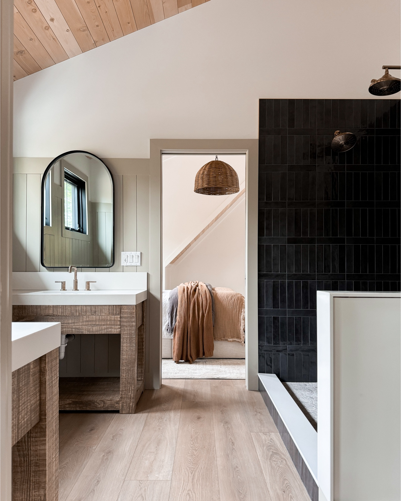 Guest House Bathroom Progress! Just need lights and shower glass! The delta champagne bronze is my go to and I’m loving the moody tile from The Tile Shop!

A lot of our bedding is on sale for Target Circle Week! 

#LTKHome #LTKStyleTip #LTKSaleAlert