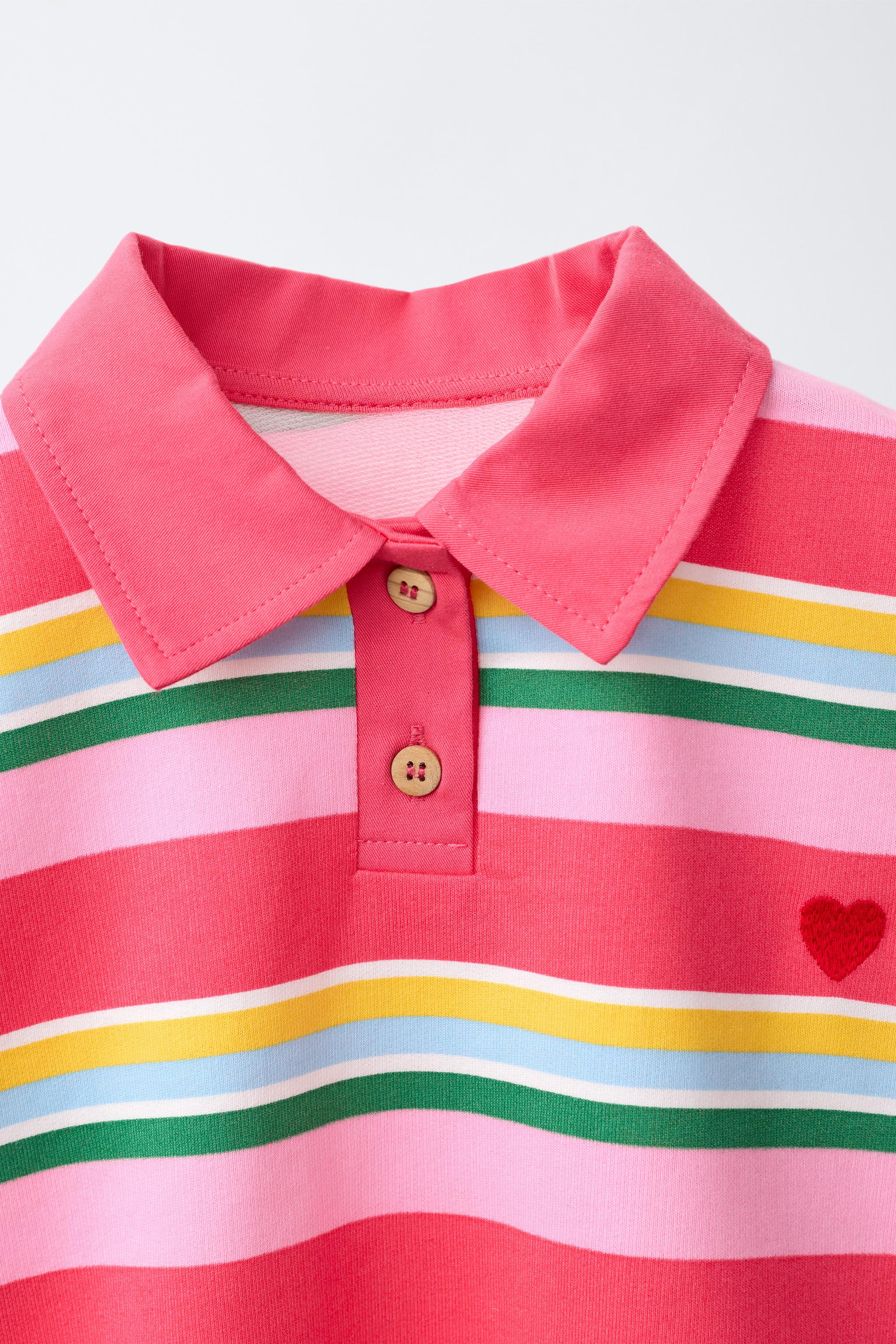 STRIPED POLO SHIRT WITH CONTRAST COLLAR | Zara US