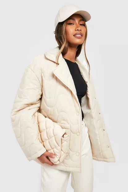 Quilted Oversized Shacket | Boohoo.com (US & CA)