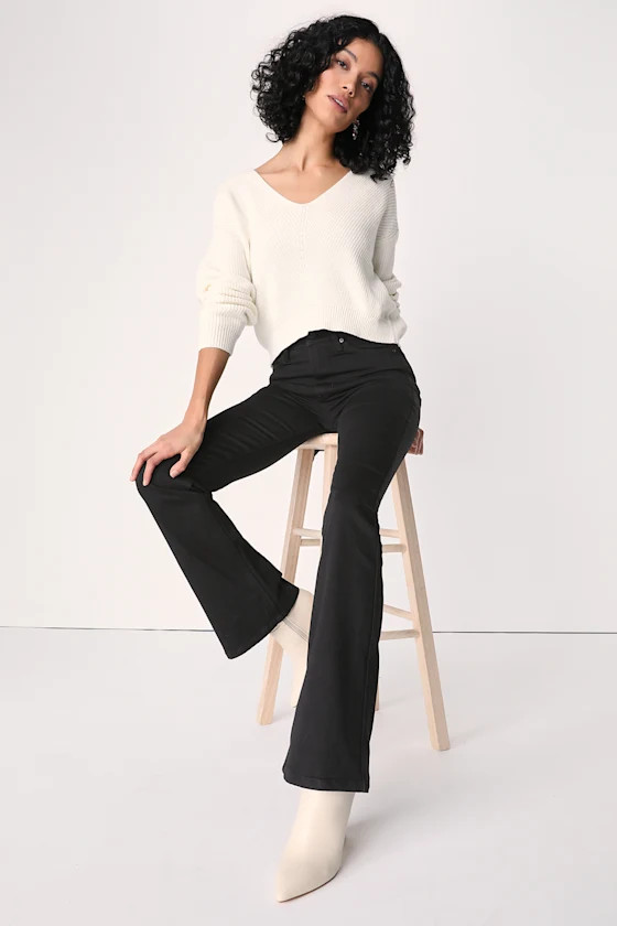 Makin' It Trendy Black High Rise Flare Jeans | Lulus (US)