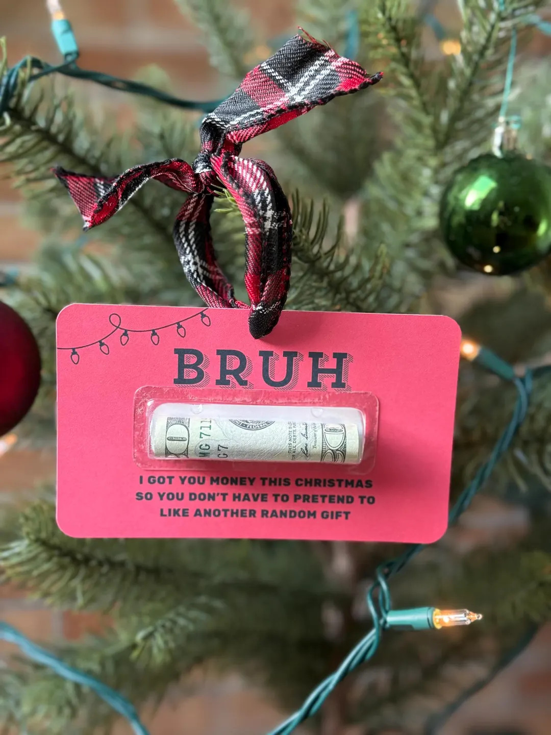 Funny Christmas Ornament Gift for Teen Boy Bruh Money Card Gift | Money Card for Teens Gifts for ... | Etsy (US)