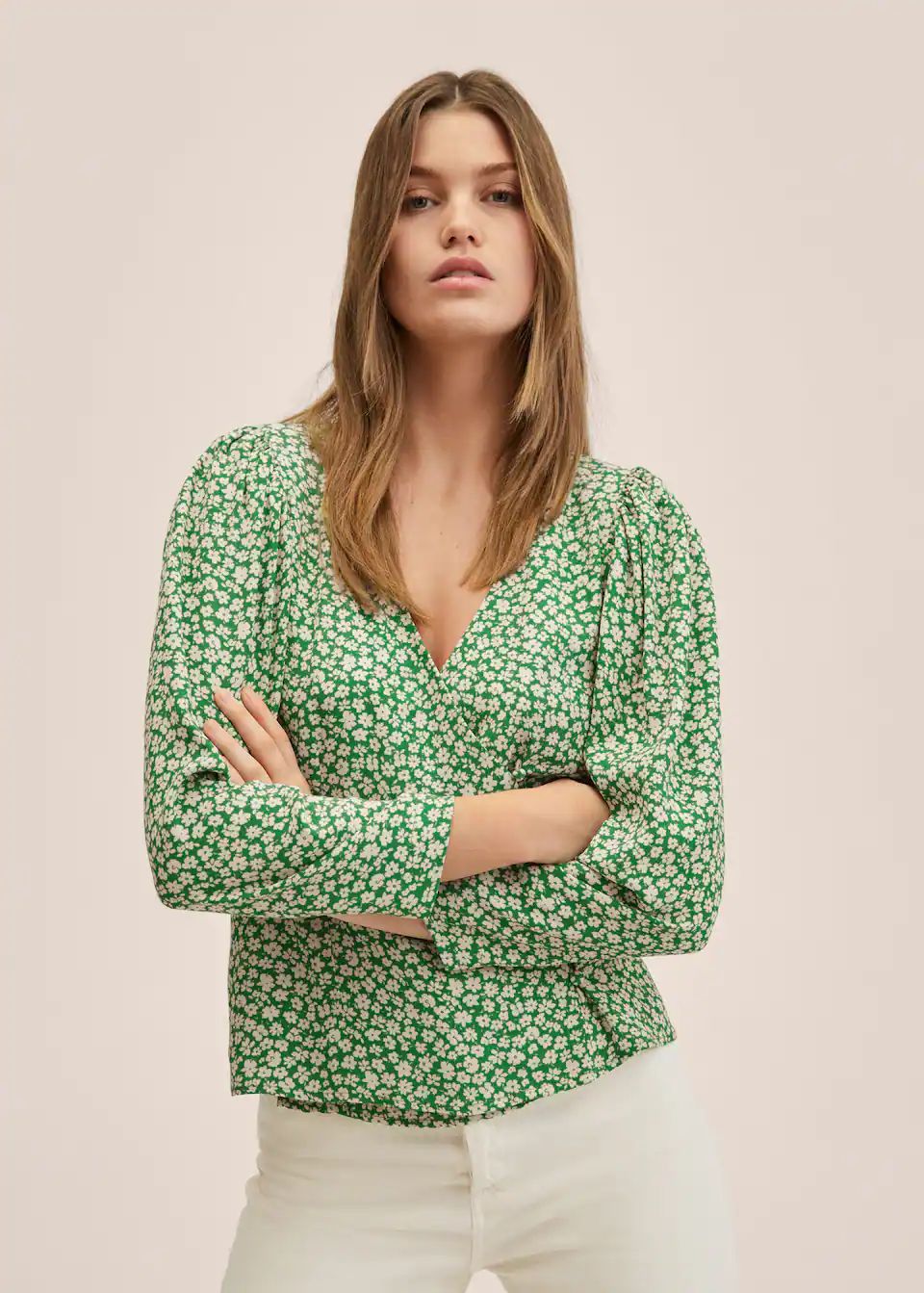 Buttoned wrap blouse | MANGO (US)