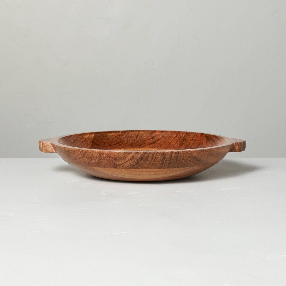 Wood Bowl with Carved Handles Brown - Hearth & Hand with Magnolia | Target