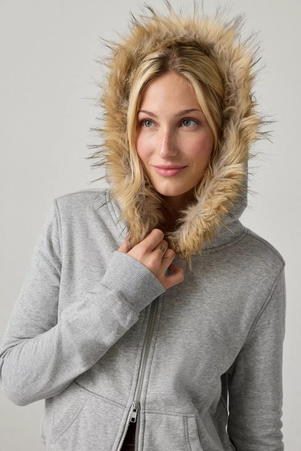 Out From Under Bundle Up Faux Fur Trim Zip-Up Hoodie Sweatshirt | Urban Outfitters (US and RoW)