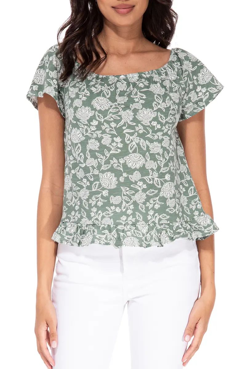 Bobeau Off the Shoulder Cotton Swing Top | Nordstrom | Nordstrom