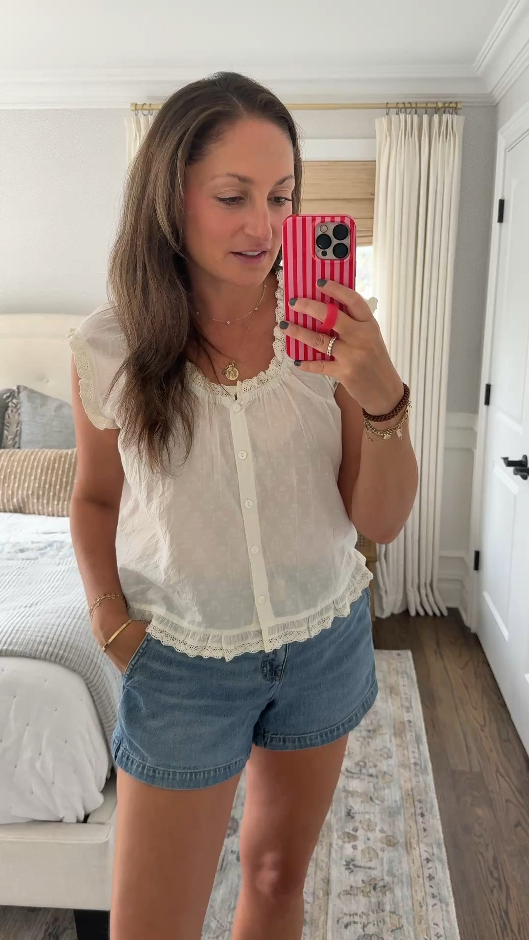 Today’s OOTD - the pair of denim shorts that I’ve been living in all summer long and the cutest top that will transition perfectly to fall

#LTKootd #LTKmomlife #LTKvlog