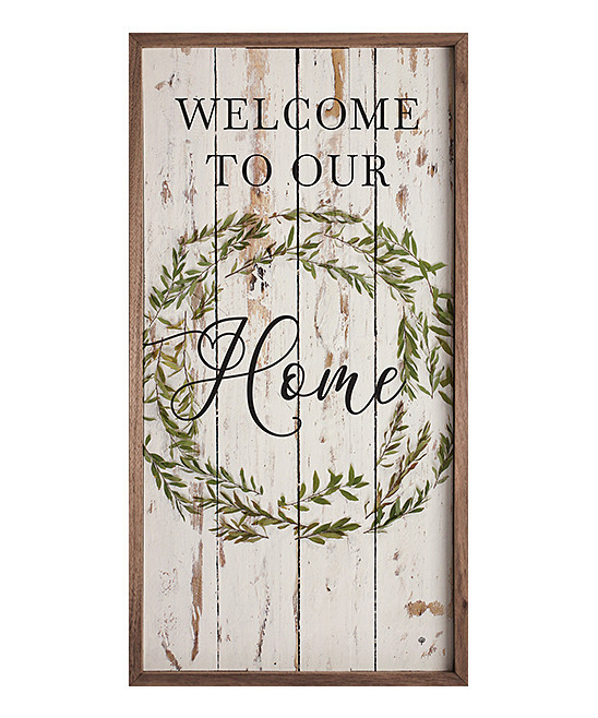 Kendrick Home Women's Decorative Plaques - 'Welcome To Our Home' Wreath Wall Plaque | Zulily