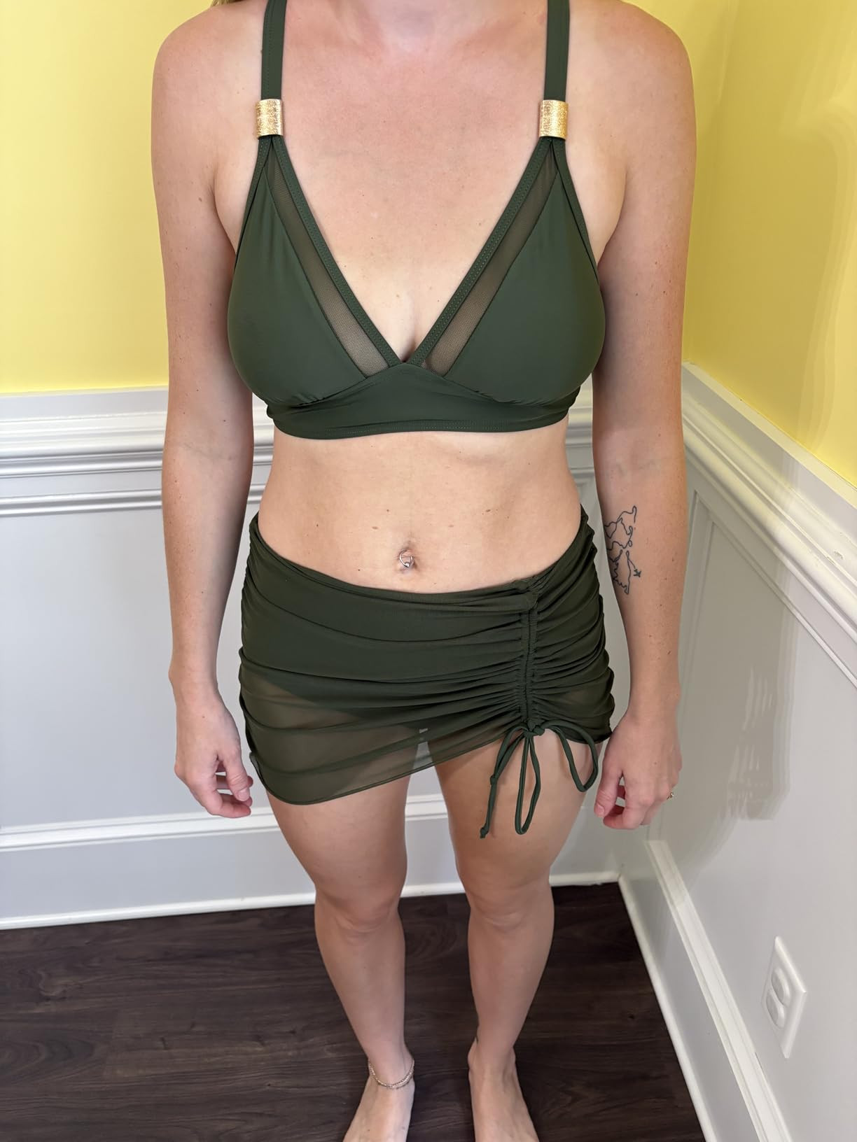 Blooming Jelly Womens High Waisted Bikini Sets Tummy Control Swimsuits Curvy Mesh Swim Skirt | Amazon (US)