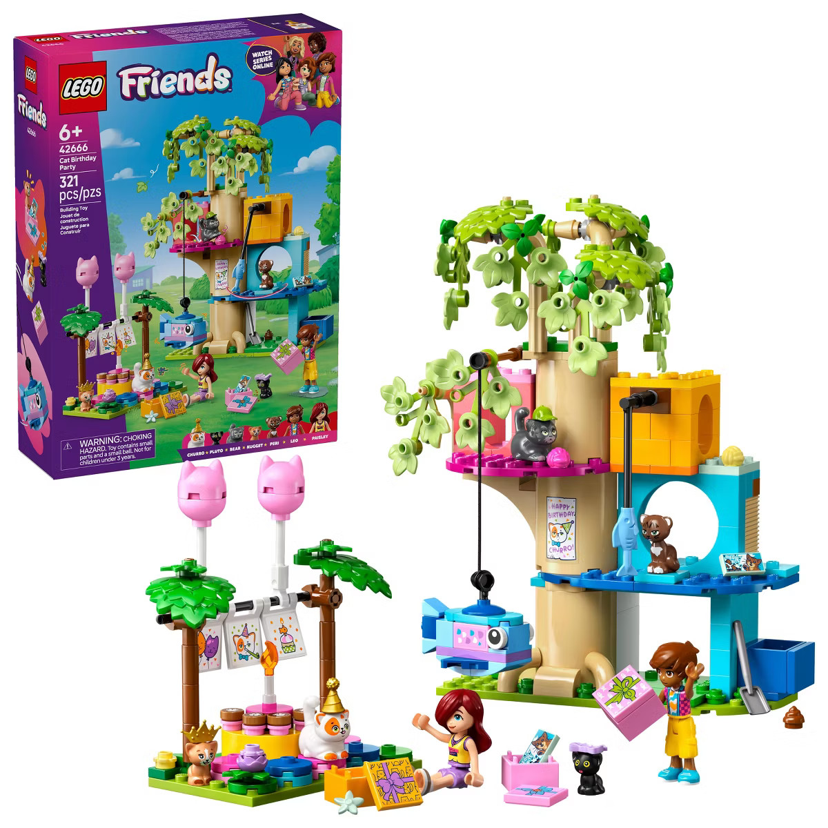 LEGO Friends Cat Birthday Party & Tree House 42666 | Target