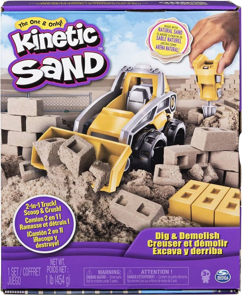 Kinetic Sand, Dig & Demolish Playset with 1lb and Toy Truck, Play Sand Sensory Toys for Kids Ages... | Amazon (US)