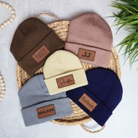 Personalized Name Beanie Custom Leather Patch Beanie, Baby To Toddler | Etsy (US)