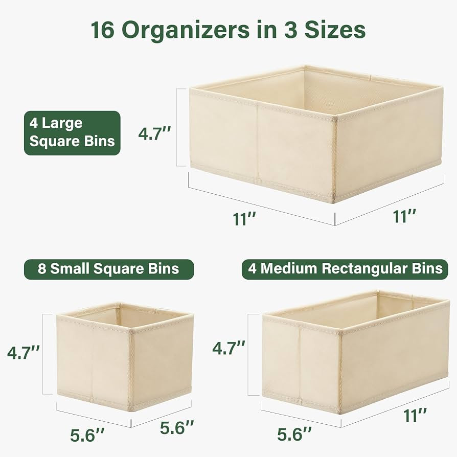 Kootek 16 Pack Drawer Organizer Clothes Dresser Organizers for Clothing | Amazon (US)