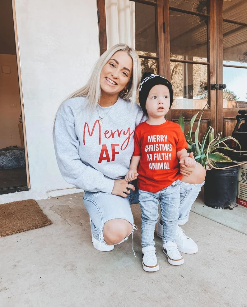 Toddler Christmas Sweatshirt, Funny Christmas Shirts, Kids Christmas Sweater, Merry Christmas Gif... | Etsy (US)
