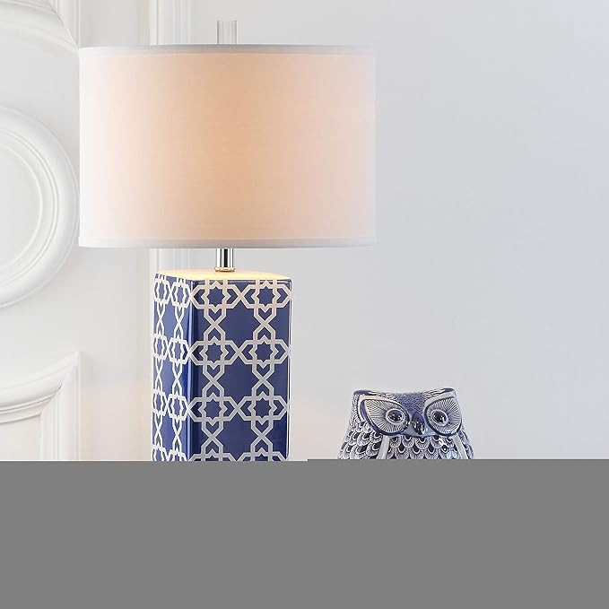 Safavieh Lighting Collection Quatrefoil Navy 27-inch Table Lamp (Set of 2) | Amazon (US)