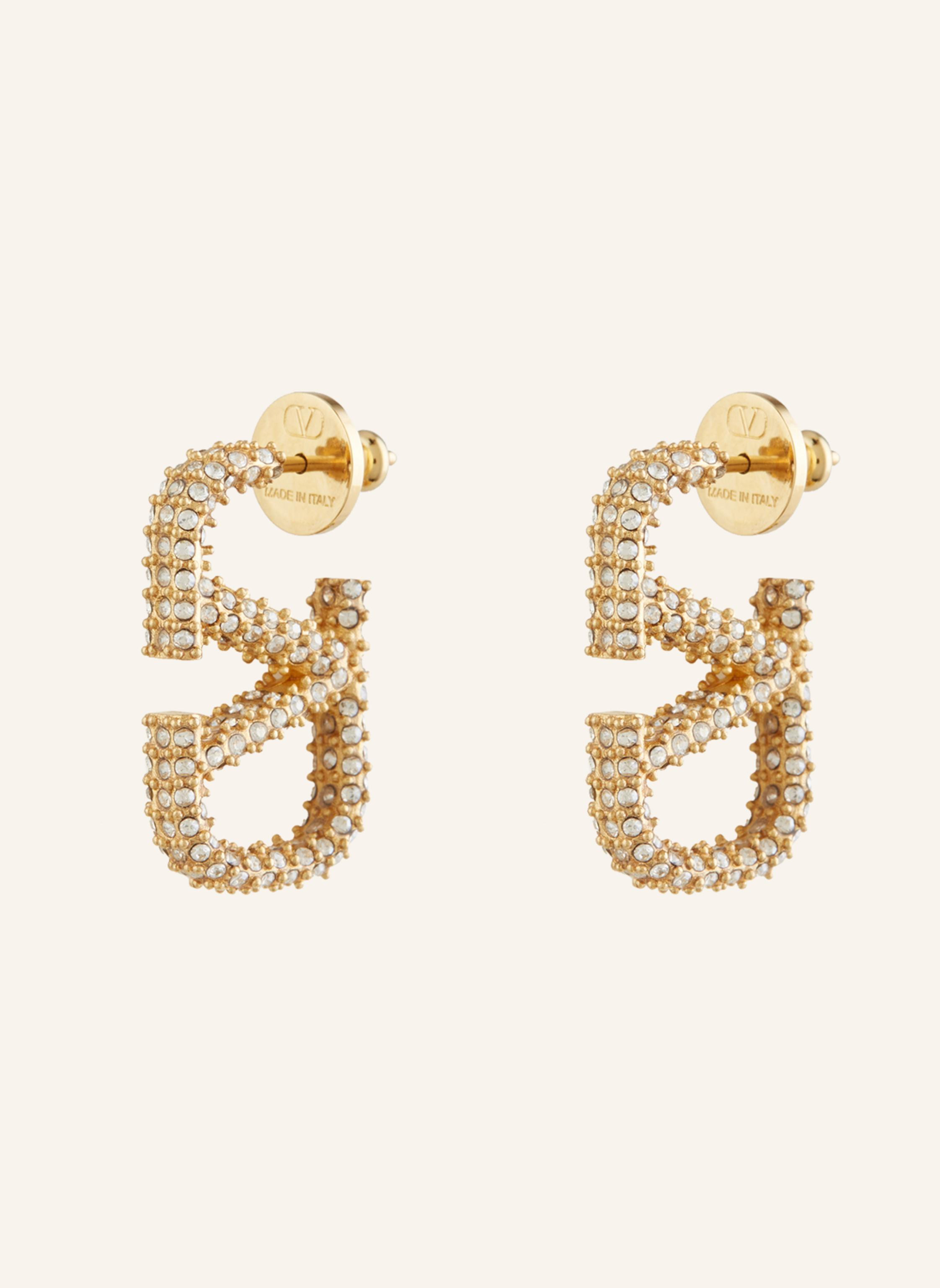 VALENTINO GARAVANI Ohrringe VLOGO SIGNATURE STRASS mit Swarovski Kristallen in gold | Breuninger (DACH)
