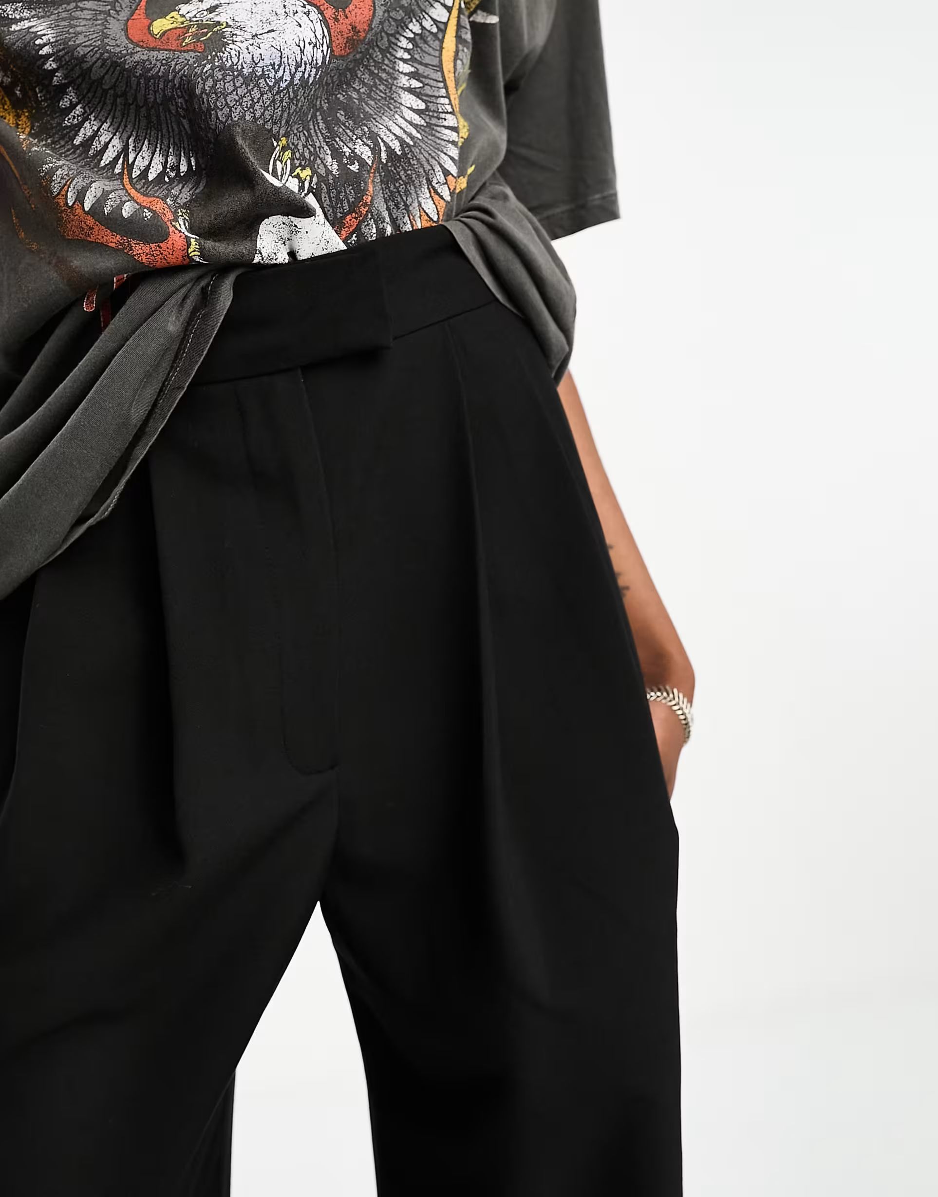 ASOS DESIGN Tall wide leg trouser in black | ASOS (Global)