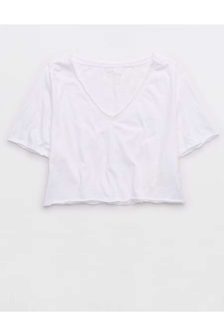 Aerie Cropped Beach T-Shirt Women's White XXL | American Eagle Outfitters (US & CA)