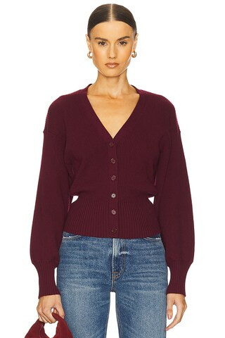 by Marianna Monnie Knit Cardigan in Black Cherry | Revolve Clothing (Global)