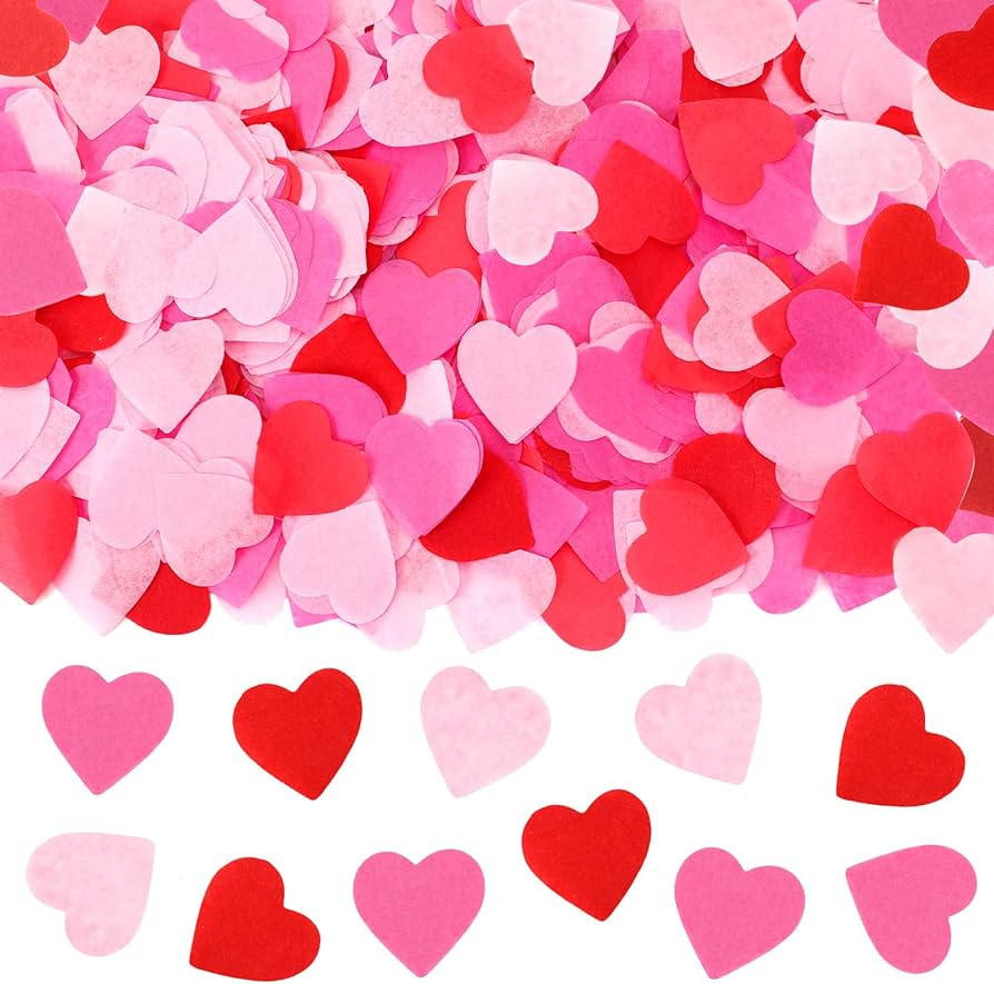 MARFOREVER Valentine's Day Heart Paper Confetti, Red Heart Tissue Decorations Valentine Party Sca... | Amazon (US)
