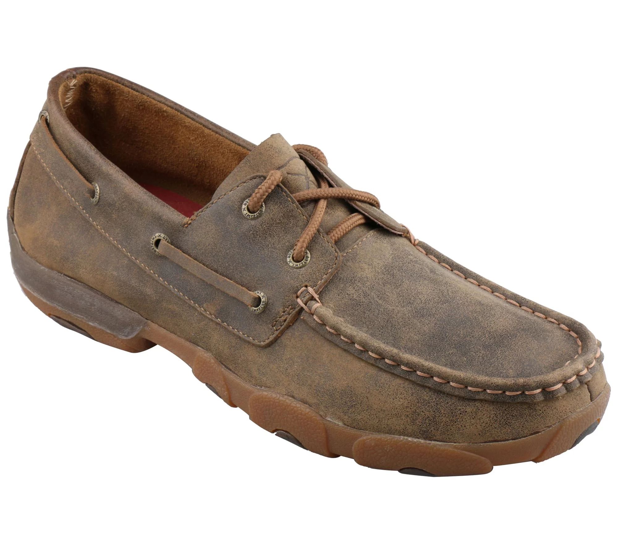 Twisted X Men's Leather Boat Shoe Moccasins - QVC.com | QVC