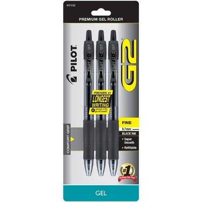 Pilot 3ct G2 Gel Pens Fine Point 0.7mm Black Ink | Target