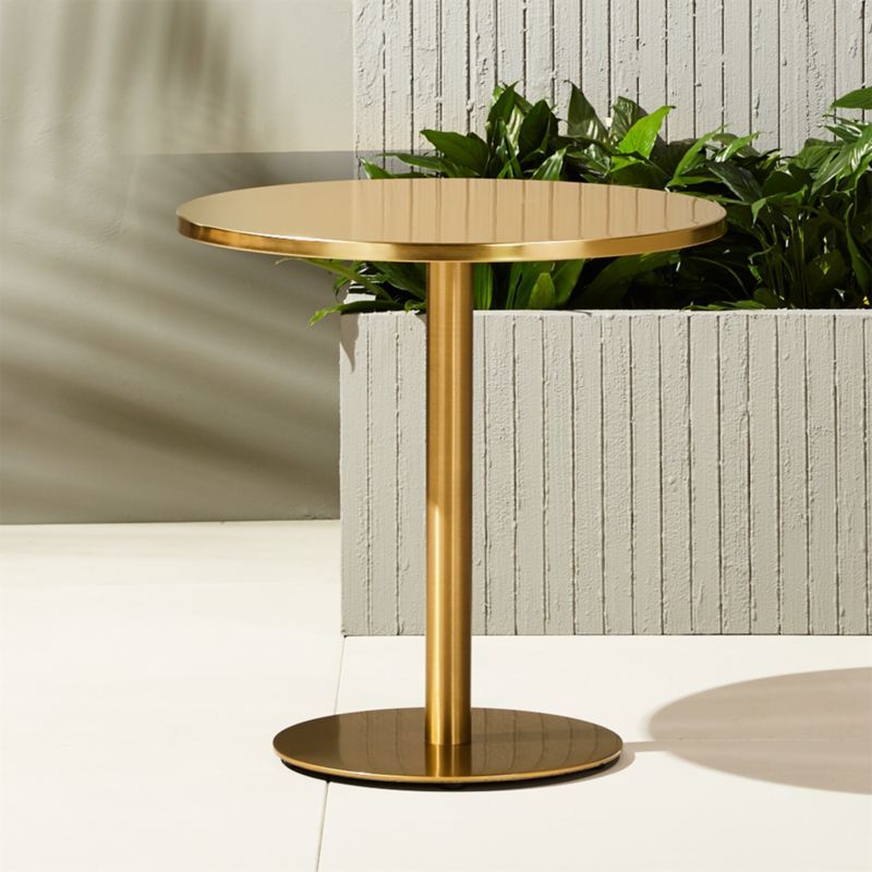 Watermark Brass Outdoor Patio Bistro Table + Reviews | CB2 | CB2