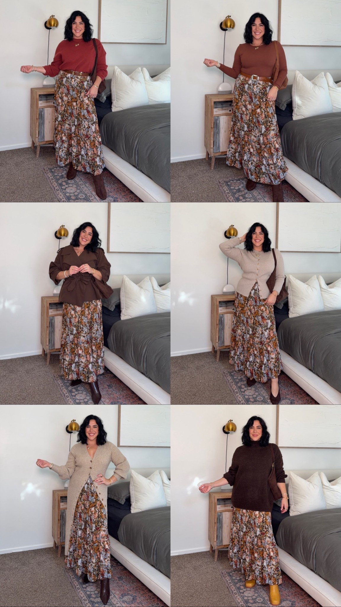 Here's all 6 bloat friendly fall outfits, thanksgiving outfits or even family photo outfits for fall! The skirt is amazing!! Size L, all else is also size L :) fall fashion for midsize mamas. 

#LTKStyleTip #LTKFindsUnder50 #LTKSeasonal