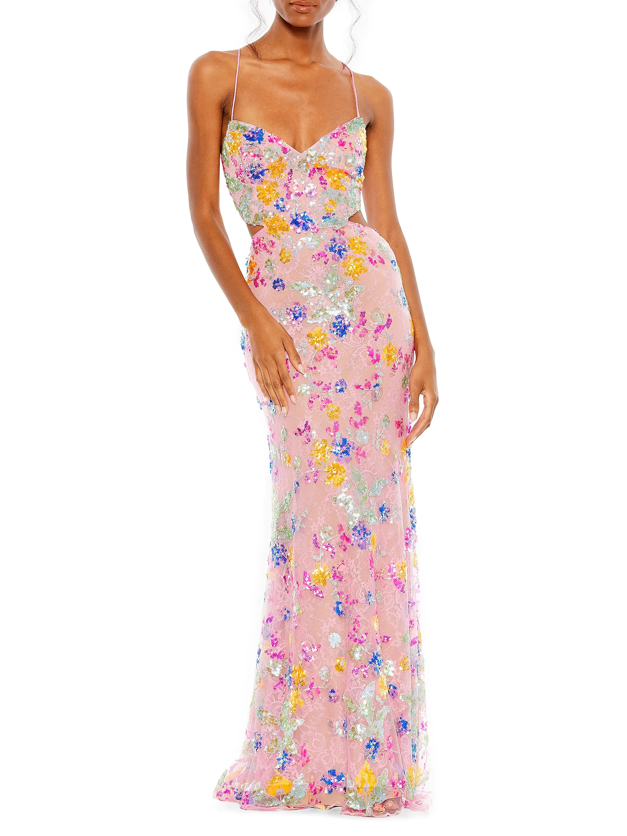 Metallic Floral Sheath Gown | Saks Fifth Avenue