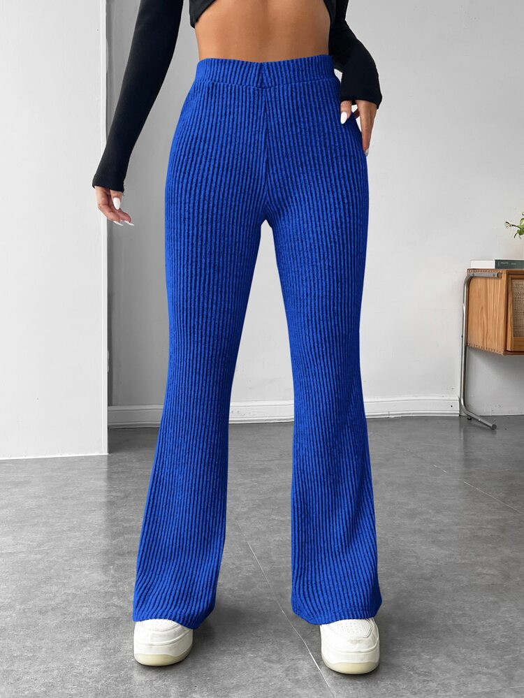 SHEIN EZwear Solid Flare Leg Pants | SHEIN