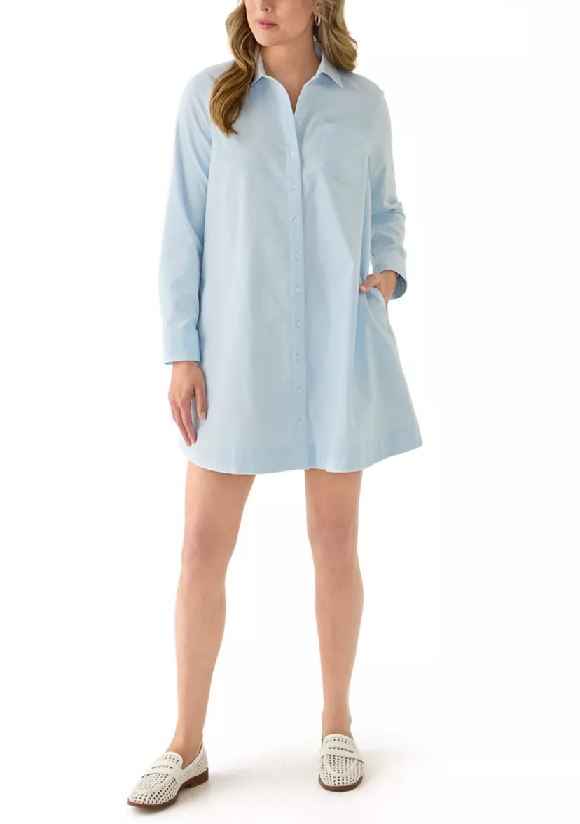 Women's Long Sleeve A-Line Shirtdress | Belk