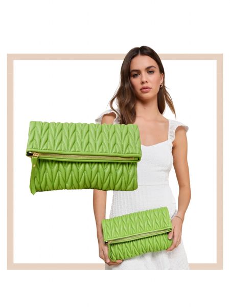 Lime green vegan leather quilted clutch bag purse

#LTKstyletip #LTKitbag #LTKfindsunder100