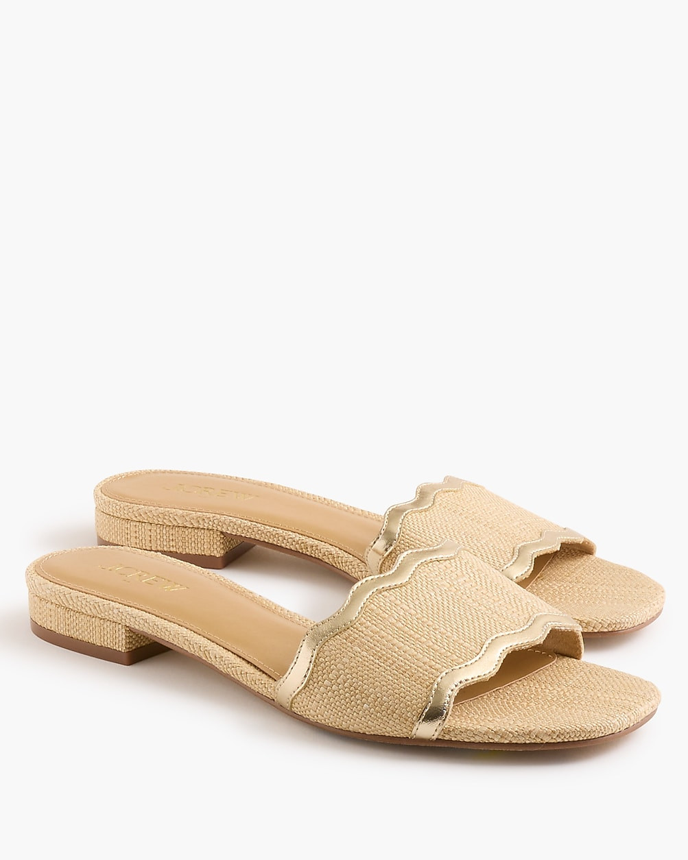 Scalloped slide sandals | J.Crew Factory