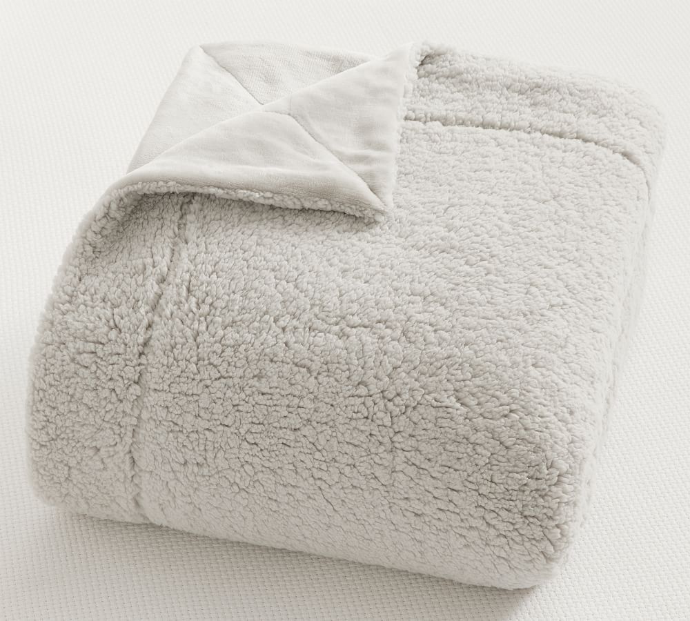 Gray Marshmallow Sherpa Blanket, King/Cal. King | Pottery Barn (US)