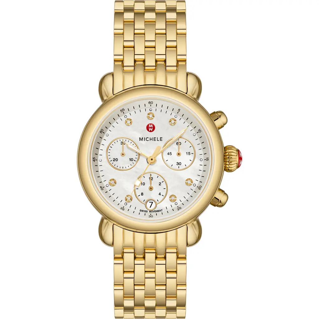 MICHELE CSX Diamond Bracelet Watch, 36mm in Gold at Nordstrom Rack | Nordstrom Rack