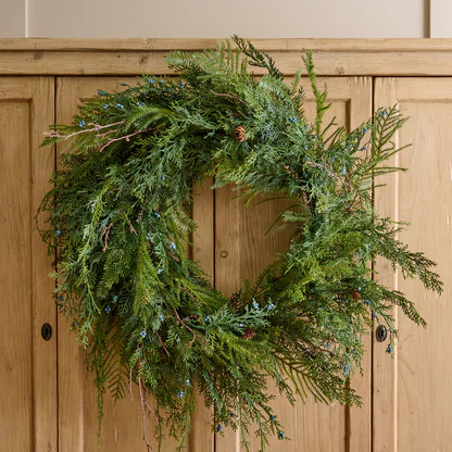 Real Touch Juniper Berry Pine Wreath | Magnolia