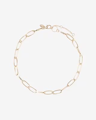 Paperclip Single Chain Necklace Women's Shiny Gold | Express