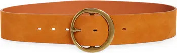 Round Buckle Suede Belt | Nordstrom