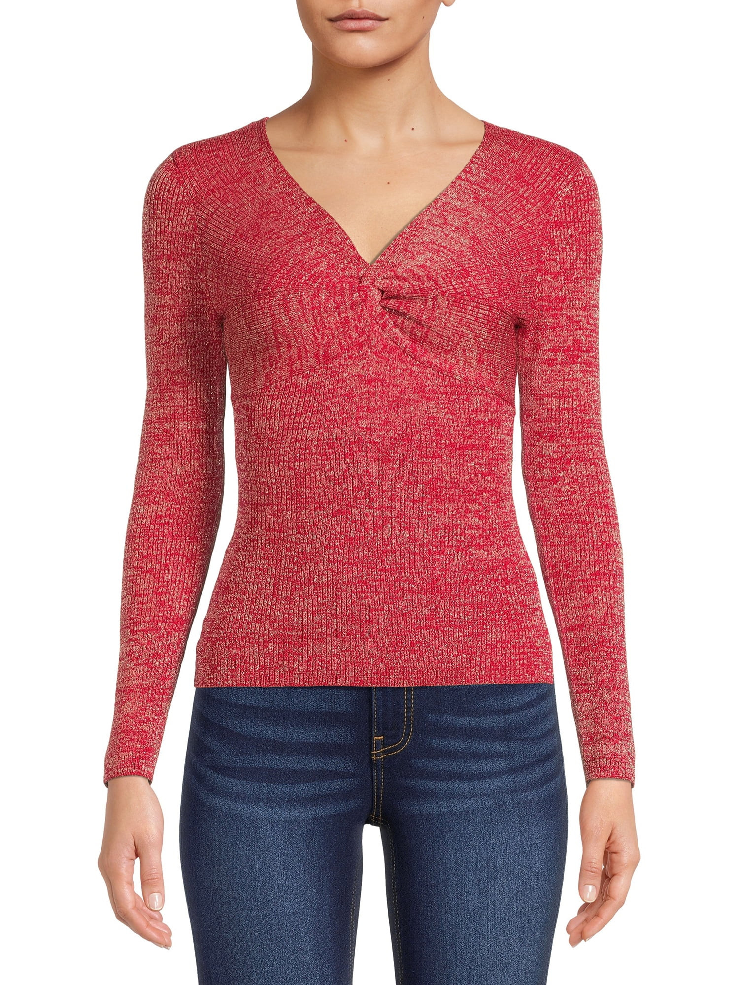 No Boundaries Juniors Twist Front Sweater - Walmart.com | Walmart (US)