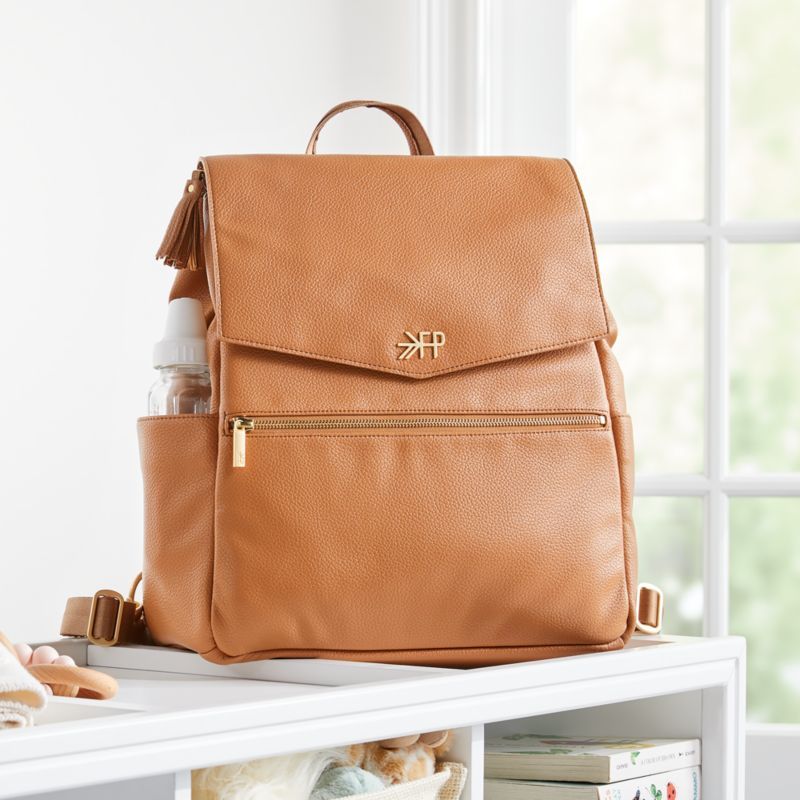 Freshly Picked Butterscotch Brown Diaper Bag + Reviews | Crate & Kids | Crate & Barrel