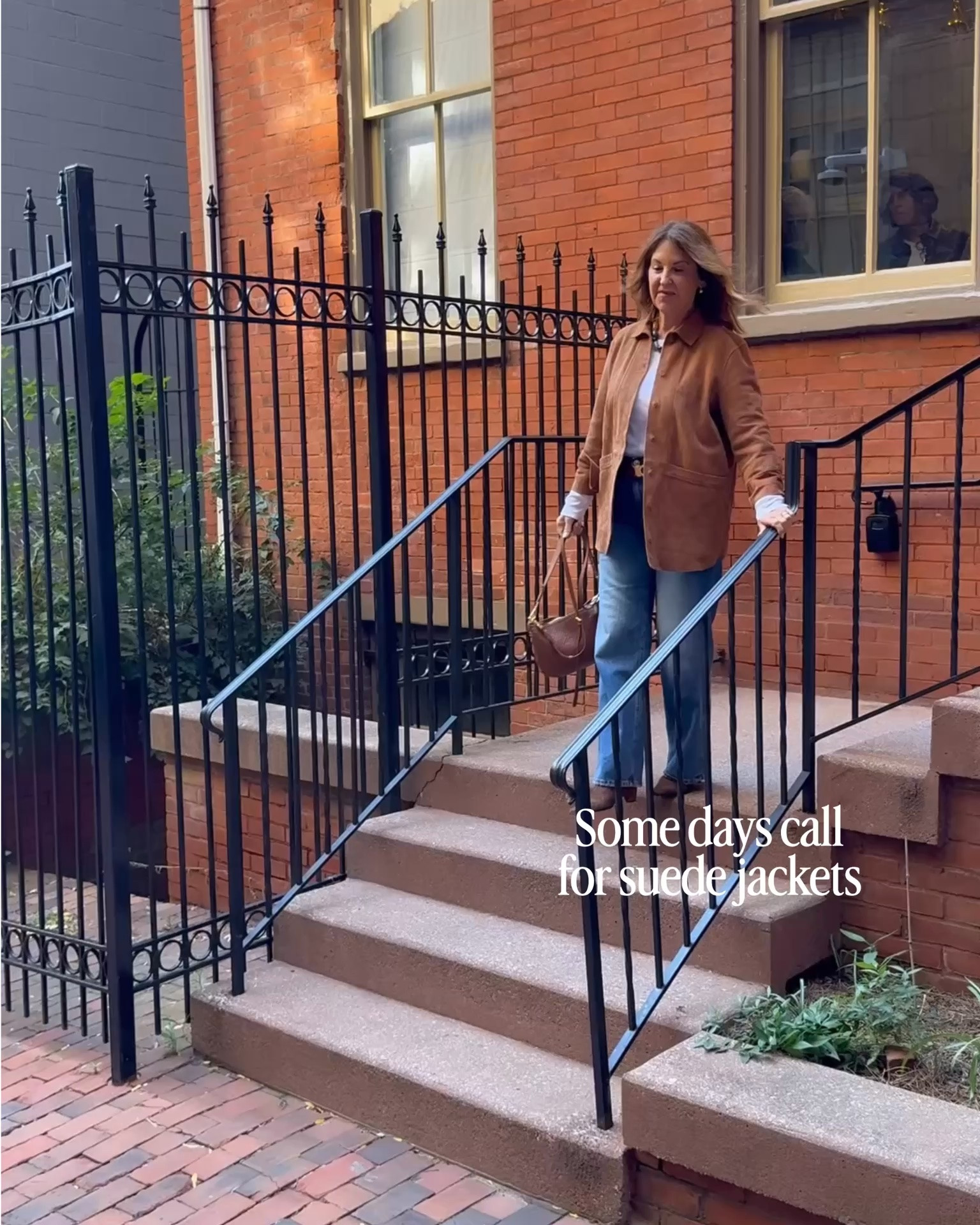 It's a fall day, & I love wearing this suede jacket & Jeans outfit.

@SEZANE @J.Crew @Quince @Target