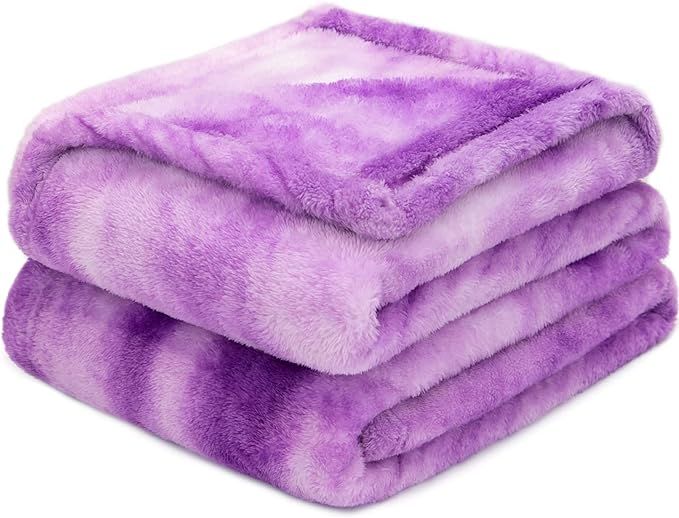 Fleece Blanket Purple Throw Blanket - 300GSM Throw Blanket for Couch, Sofa, Bed, Soft Lightweight... | Amazon (US)
