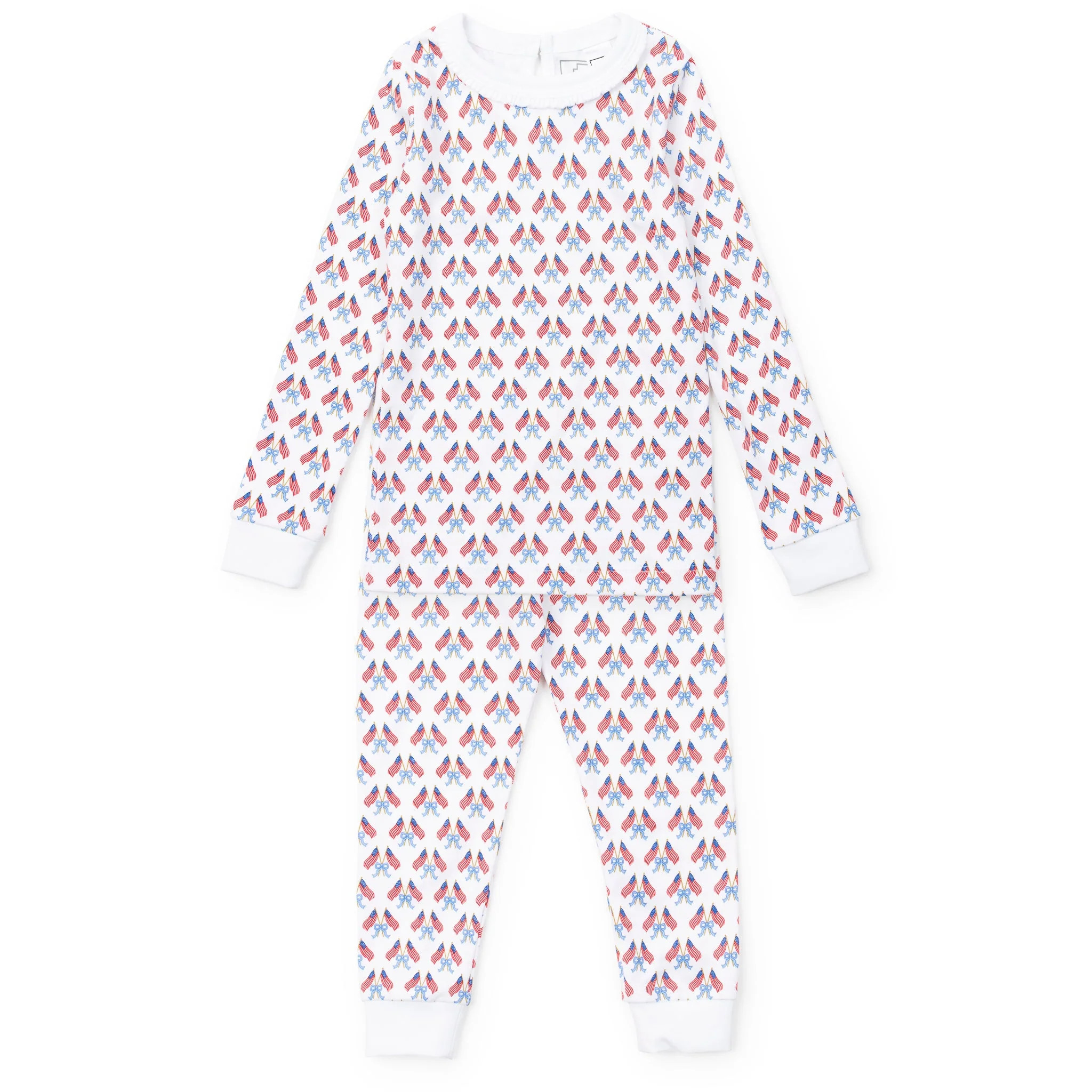 Ava Girls' Pajama Pant Set - Stars, Stripes and Bows | Lila and Hayes