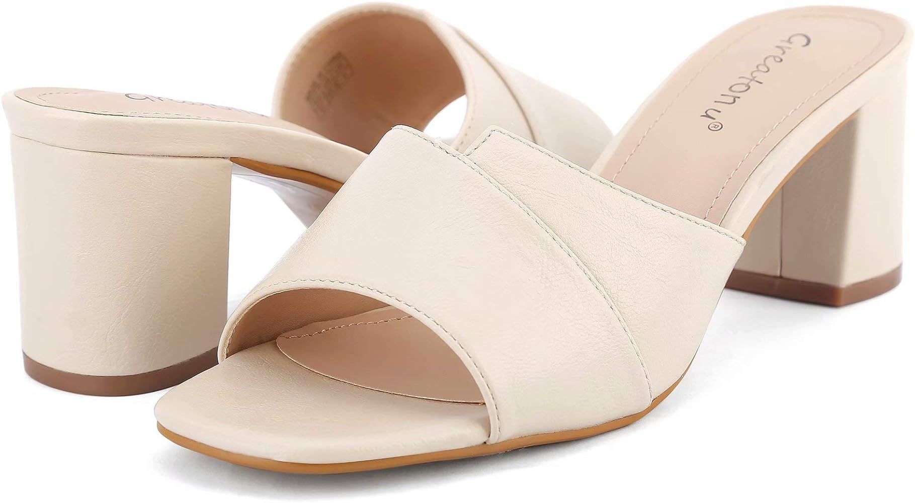MaxMuxun Women's Open Toe Mule Chunky Block Heeled Sandals | Amazon (US)