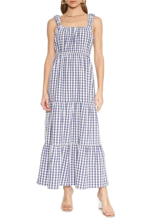 4SI3NNA Rosanna Gingham Maxi Dress in Navy at Nordstrom, Size Small | Nordstrom