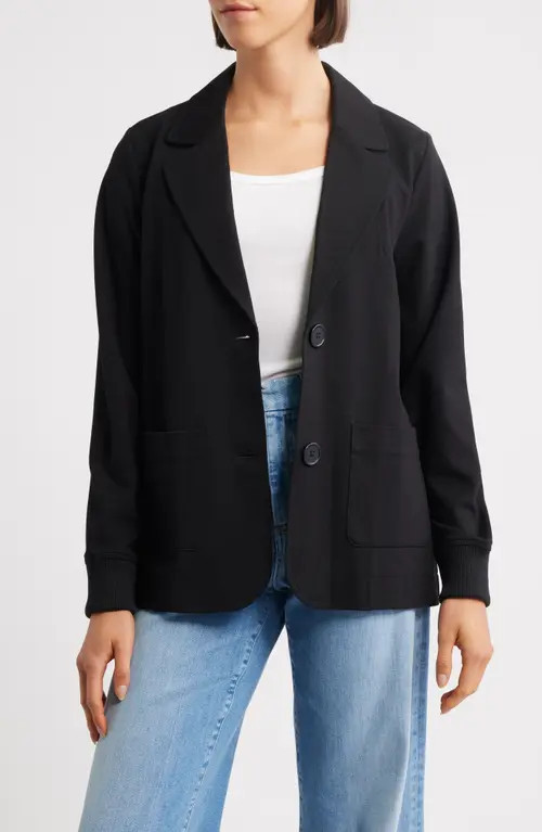 CITY BLUES Knit Blazer in Black at Nordstrom, Size X-Small | Nordstrom