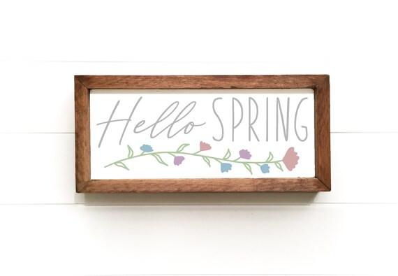 Hello Spring  Spring Sign  Easter Decor  Farmhouse Style | Etsy | Etsy (US)