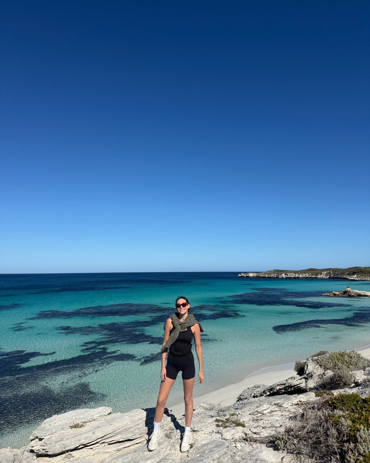 Exploring Rottnest island in my favourites @lululemon 

High waisted Bike shorts 
Black singlet 
Green funnel neck zip sweater 
Crew socks

#LTKaustralia #LTKfitness #LTKstyletip