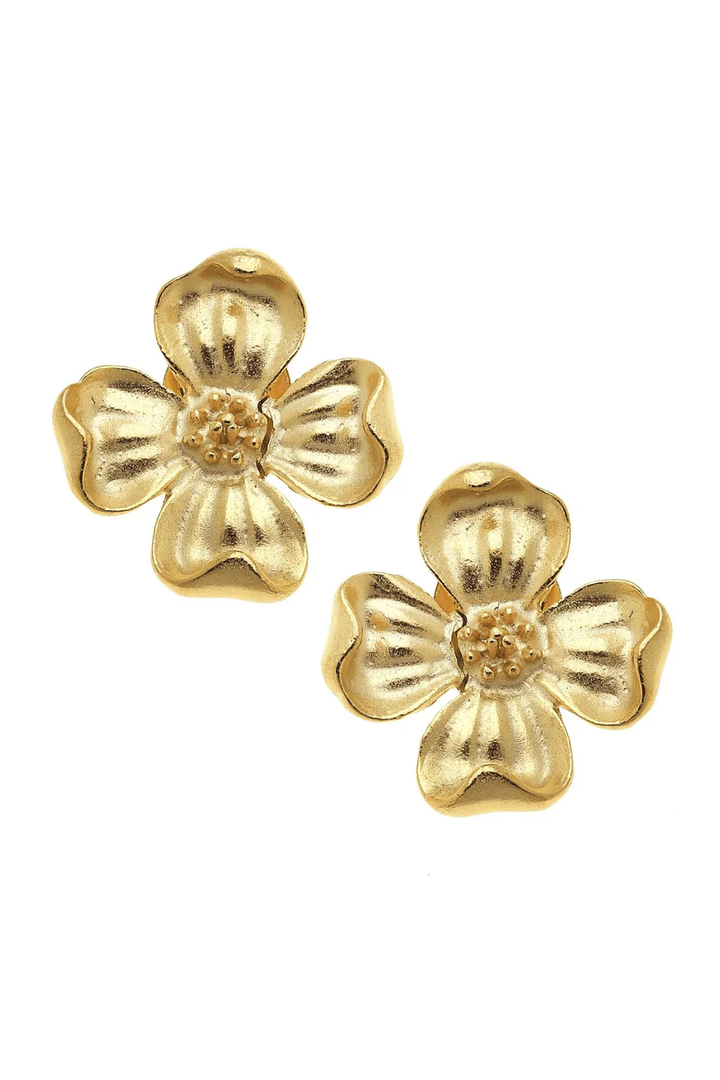 Susan Shaw Dogwood Flower Stud Earrings | Social Threads